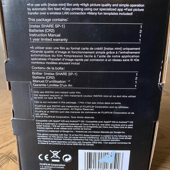 Fujifilm Instax Share Smartphone Printer SP-1 - Picture 3 of 4